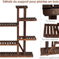 Étagère pour Plantes en Bois - 9 Tablettes 18 Pots