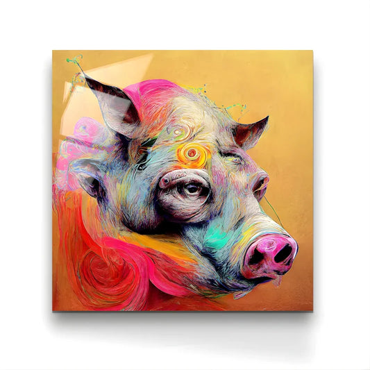 Tableau  Cochon coloré