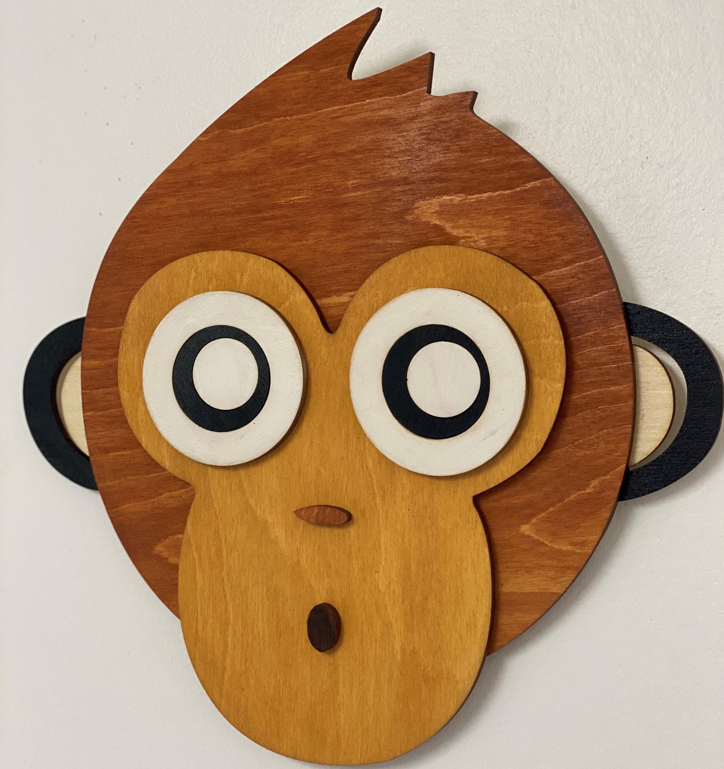 Sculpture Murale en Bois - Singe