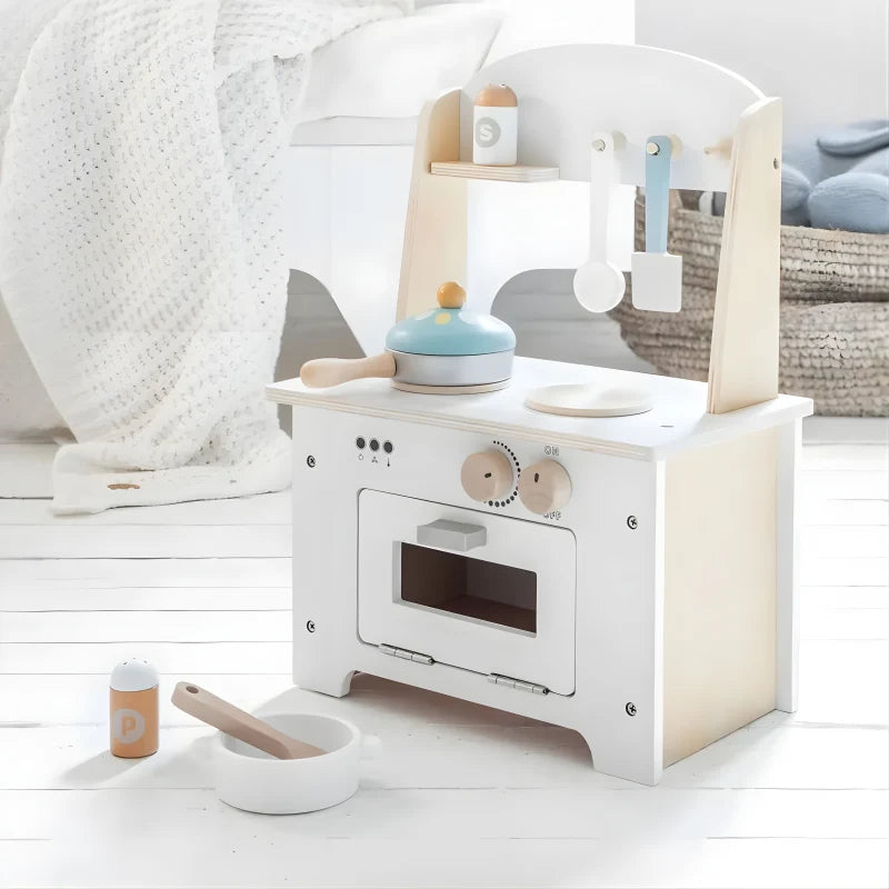 Mini Cuisine en Bois Enfant avec 8 Accessoires