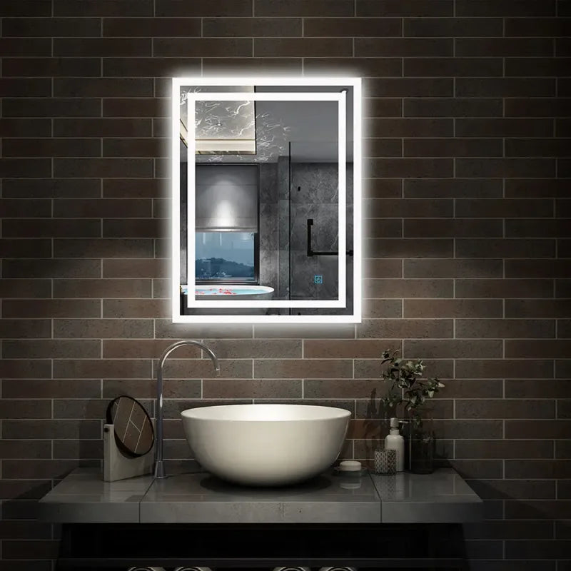 Miroir de salle de bain avec lumières LED anti-buée