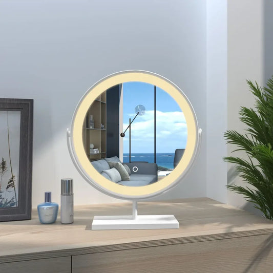 Miroir de maquillage de bureau LED rond 40x40cm