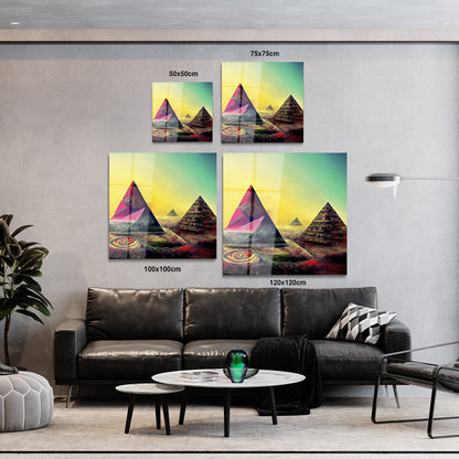 Tableau Paysage: Pyramides colorées