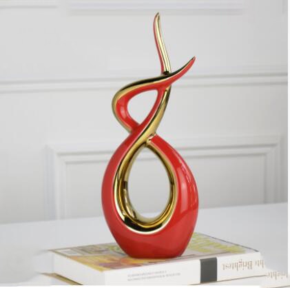 Sculpture Abstraite Enlacement d'Or