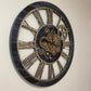 Horloge Murale Ronde 36” Vintage Noir