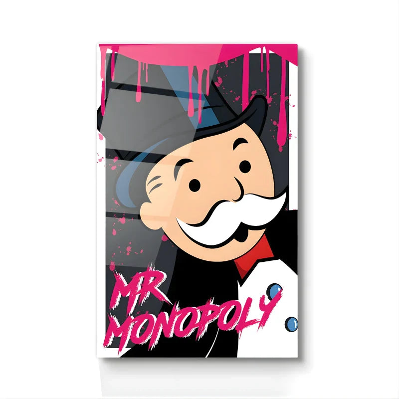 Tableau Personnage: Monsieur Monopoly Rose