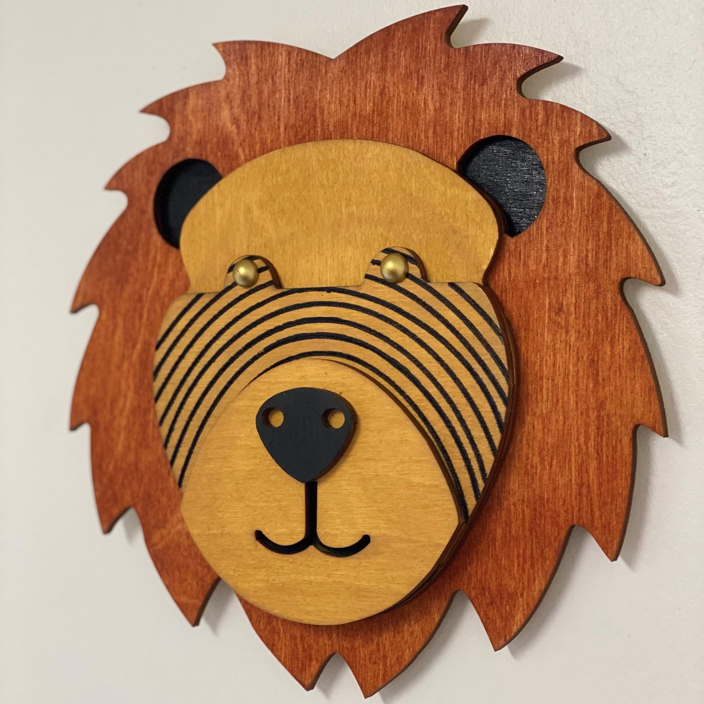 Sculpture Murale en Bois - Lion