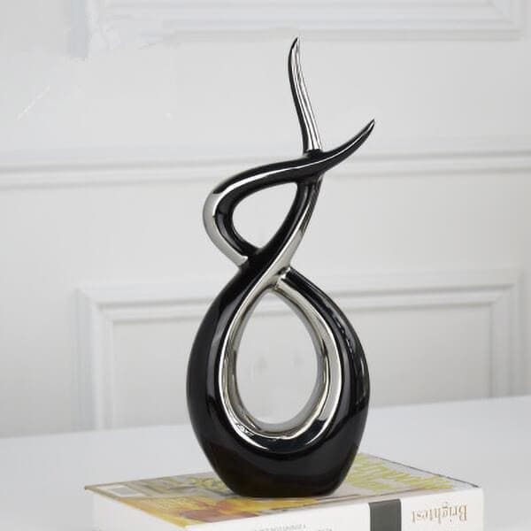 Sculpture Abstraite Enlacement d'Or