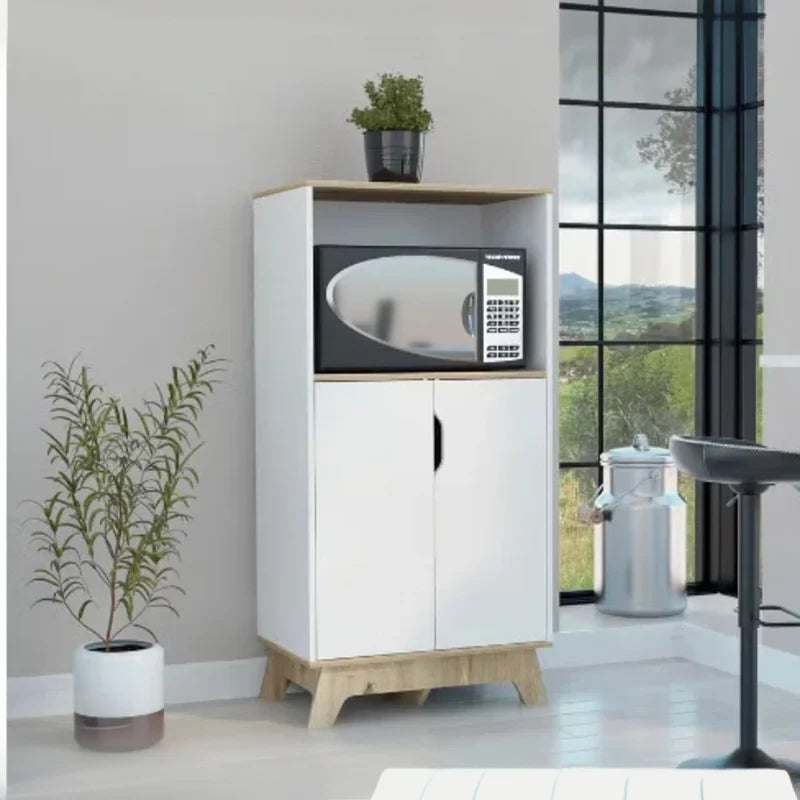 Meuble à Micro-Ondes Bois Blanc