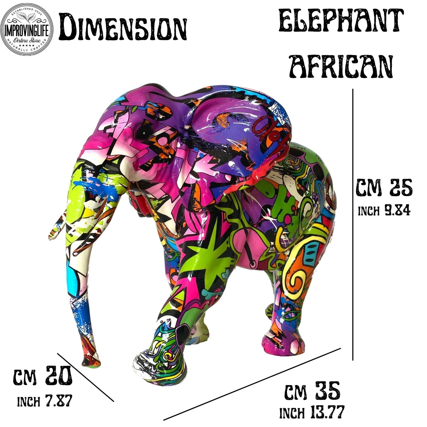 Sculpture en Résine - Éléphant Africain