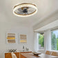 Ventilateur de plafond rond contemporain en cristal