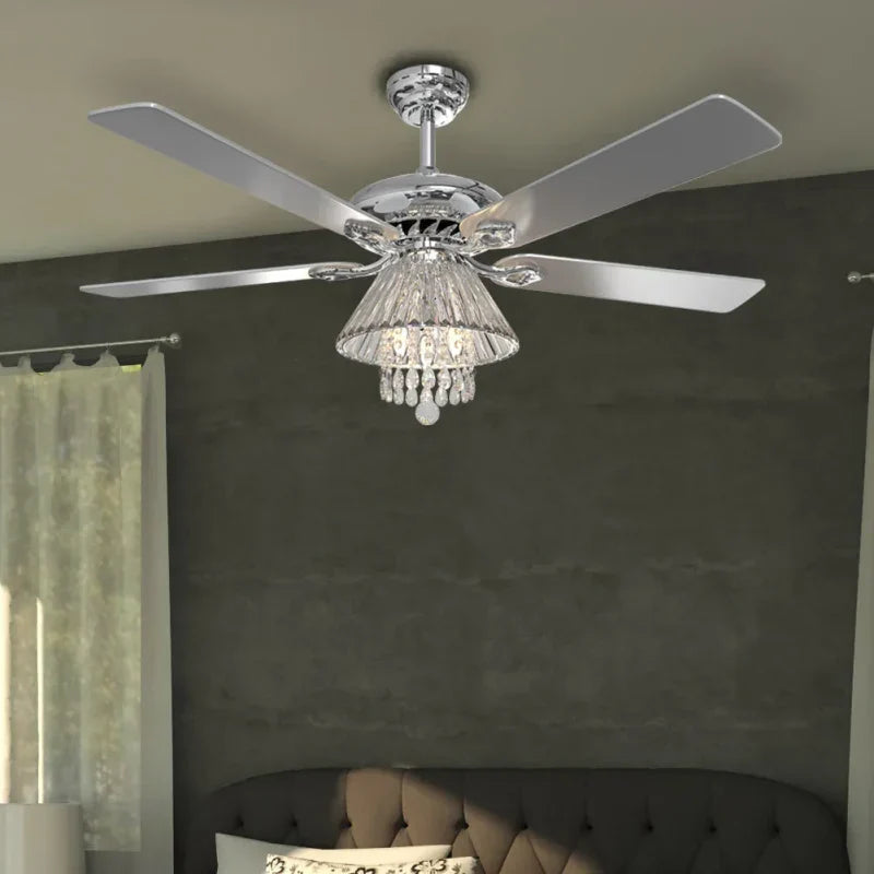 Lustre Ventilateur de Plafond Moderne 52” avec 5 Pales en Bois