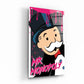 Tableau Personnage: Monsieur Monopoly Rose