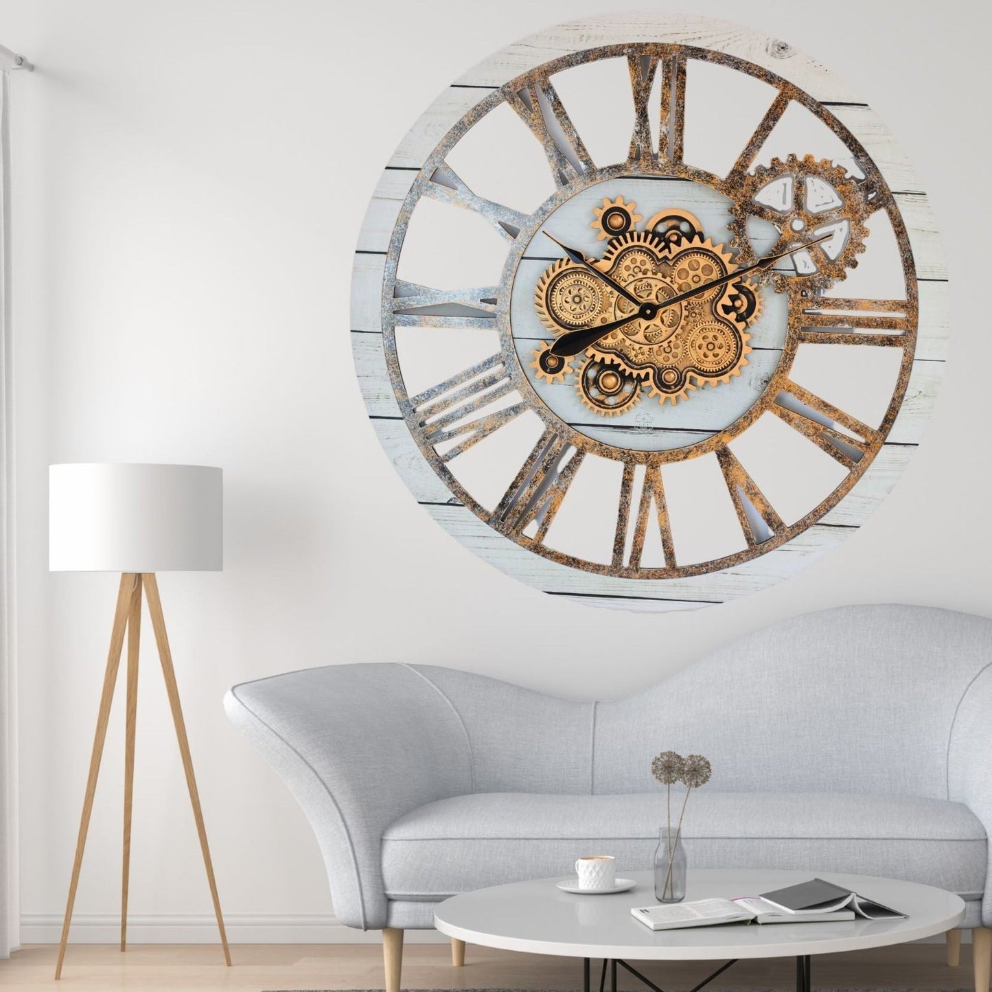 Horloge Murale Ronde 36” Ferme Blanche