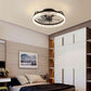 Ventilateur de plafond rond contemporain en cristal