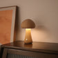 Lampe de table champignon vintage en bois