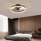 Ventilateur de plafond rond contemporain en cristal