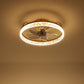 Ventilateur de plafond rond contemporain en cristal