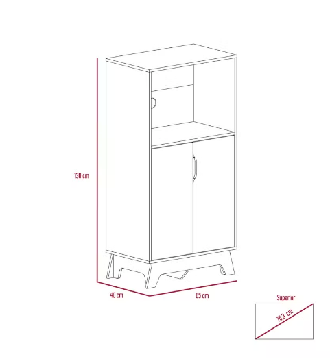 Meuble à Micro-Ondes Bois Blanc