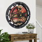 Horloge de Cheminée Ronde 16” Lave Rouge