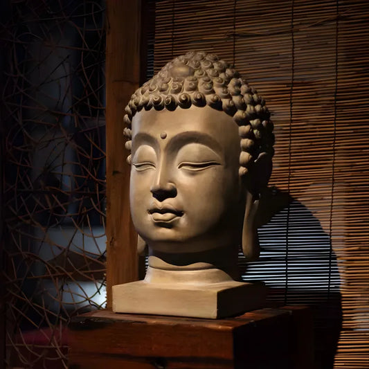 Sculpture Moderne Tête de Bouddha Géante Extérieur