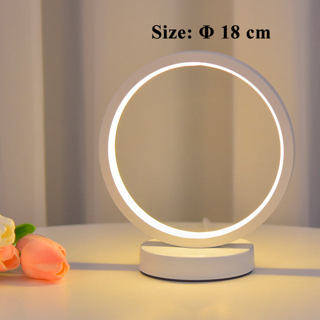 Lampe de table de chevet LED circulaire