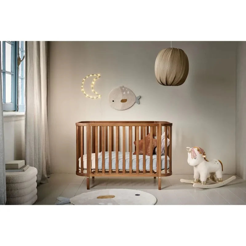 Lit Bébé Ovale 60x120 cm Brun Noyer