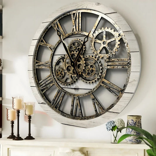 Horloge Murale Ronde 24” Ferme Blanche