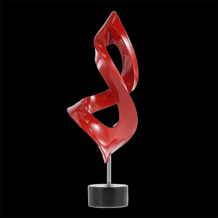 Sculpture Abstraite Design Rouge