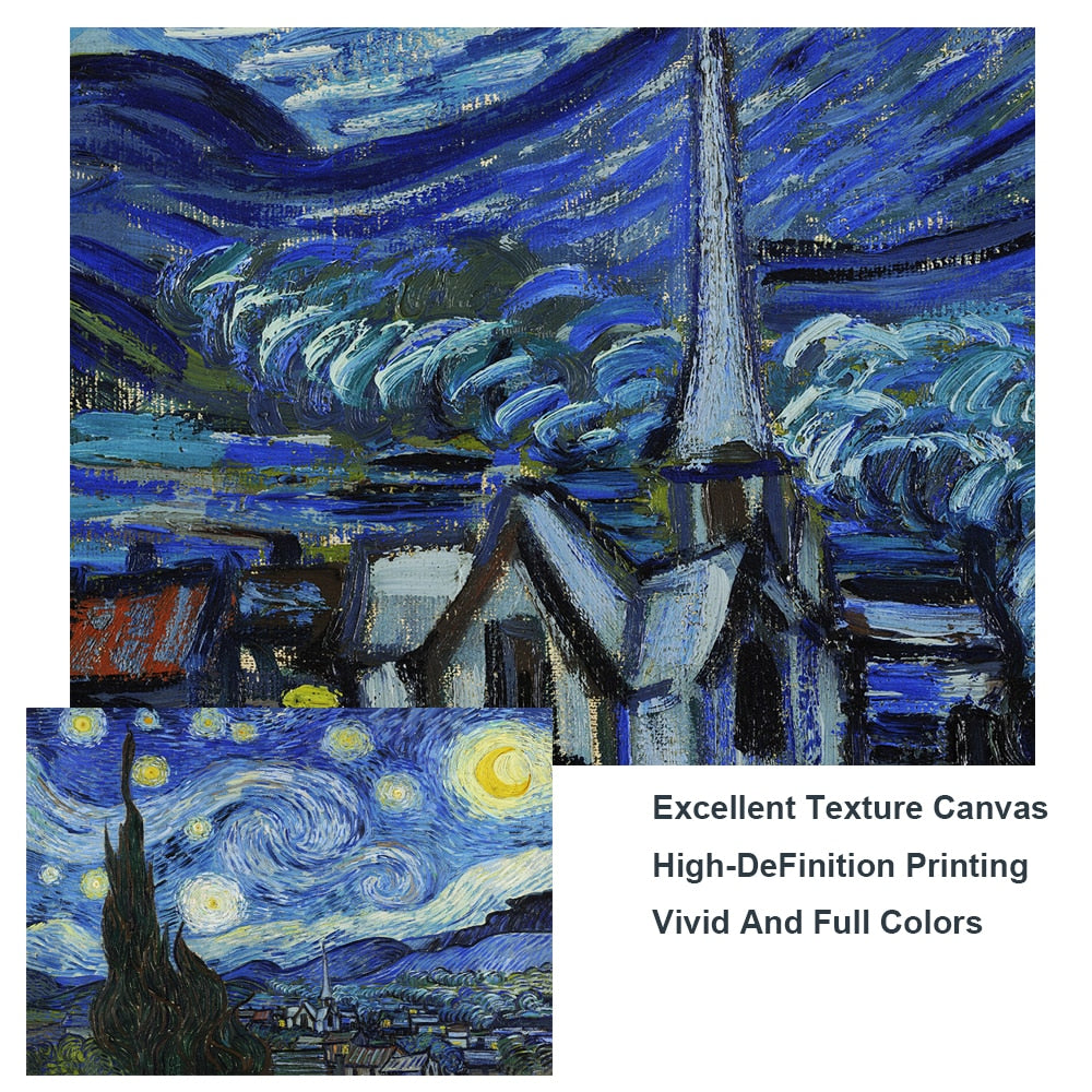 Tableau Paysage: LA NUIT ÉTOILÉE De Vincent Van Gogh