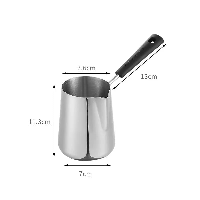 Cafetière Turque Argentée en Acier Inoxydable