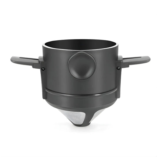 Mini Cafetière Filtre Noir en Acier Inoxydable