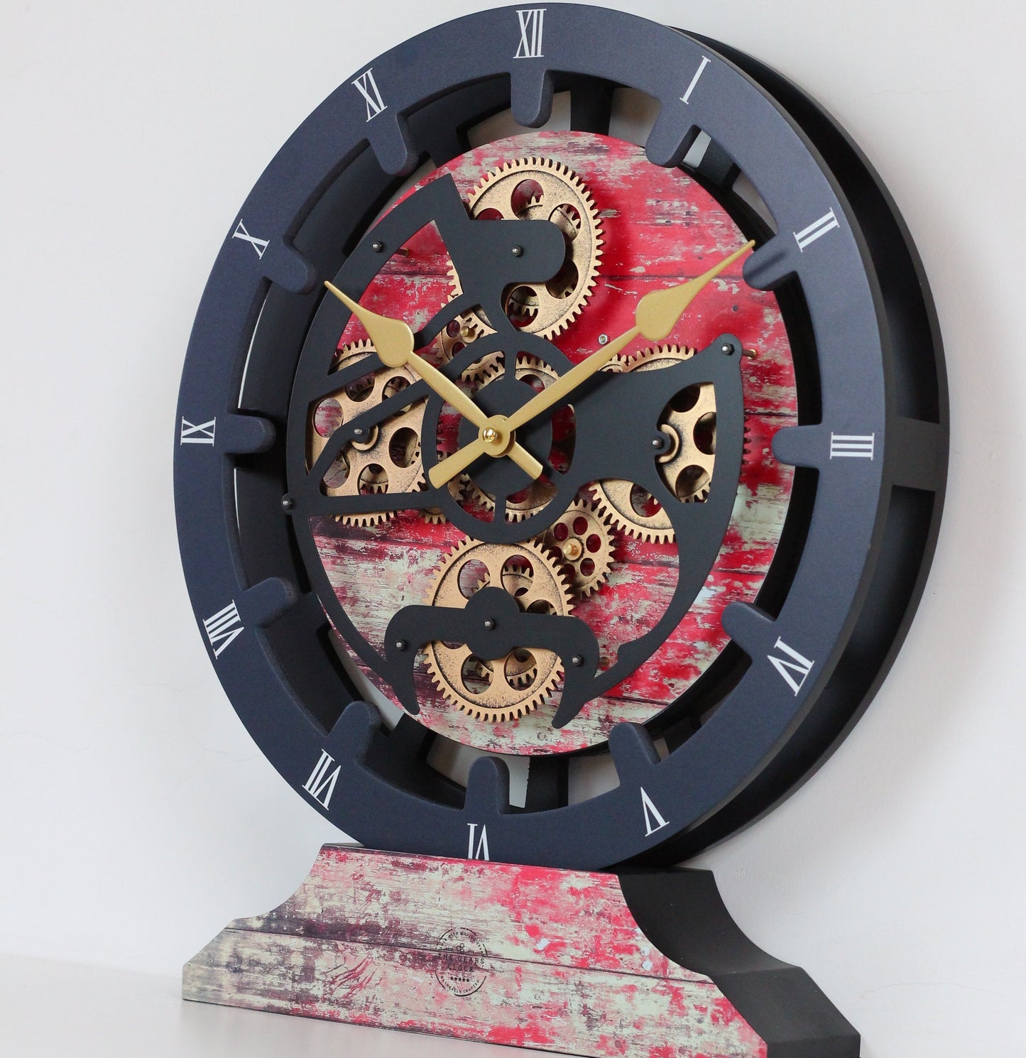 Horloge de Cheminée Ronde 16” Lave Rouge