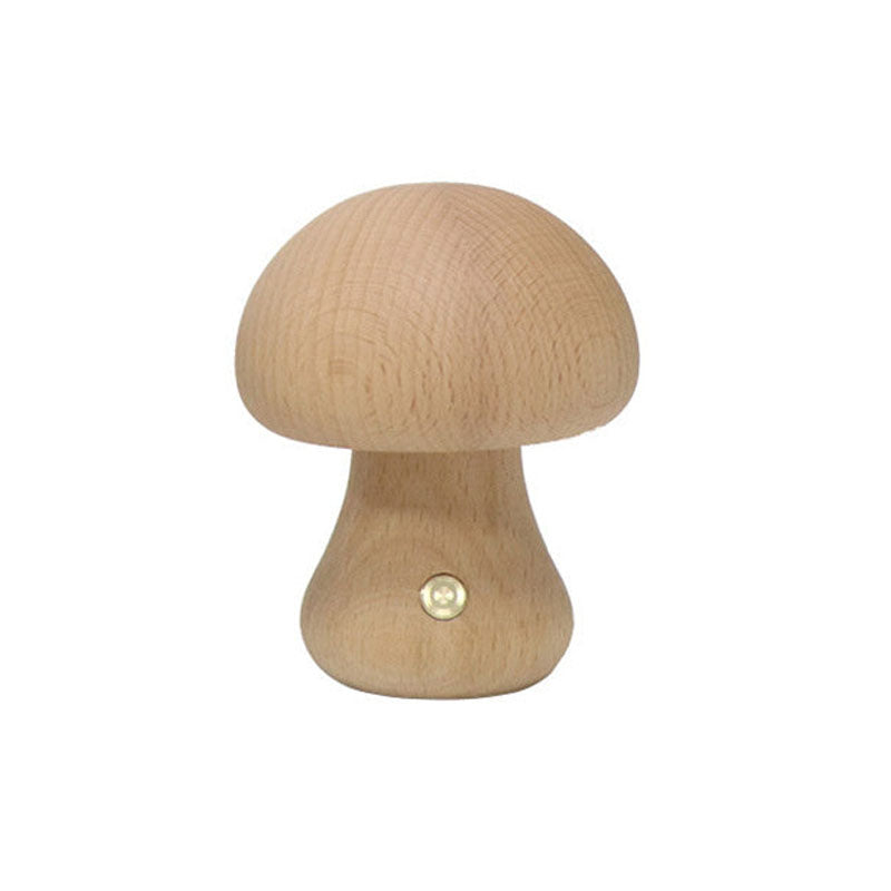 Lampe de table champignon vintage en bois