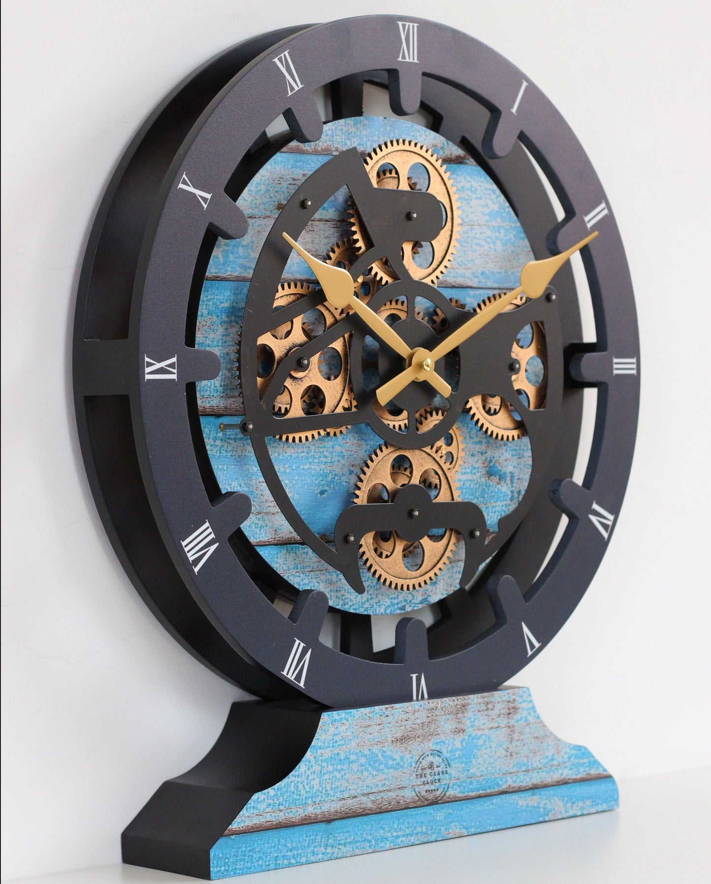 Horloge de Cheminée Ronde 16” Bleu Océan