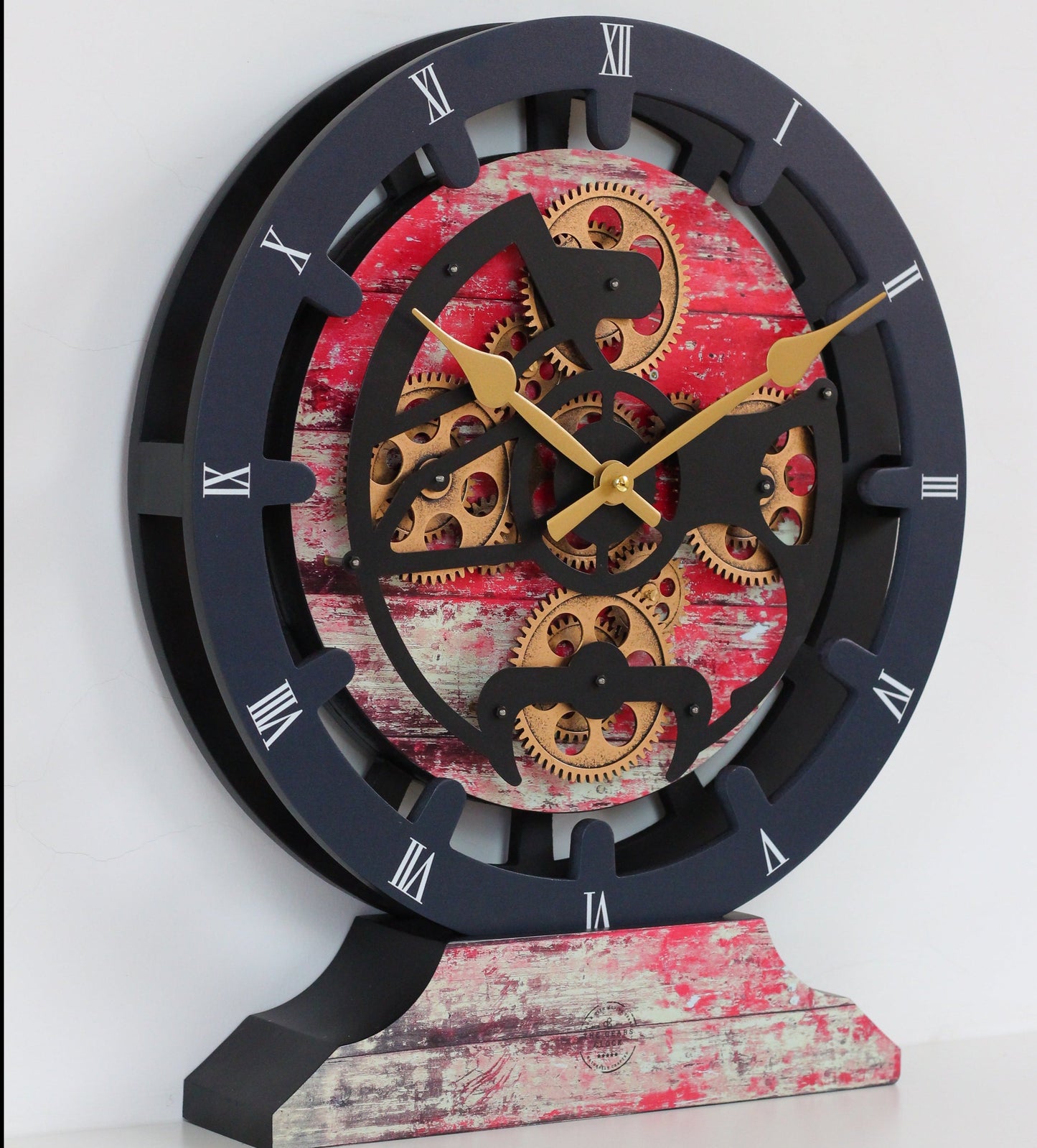 Horloge de Cheminée Ronde 16” Lave Rouge