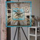 Horloge Murale Carrée 24” Bleu Océan