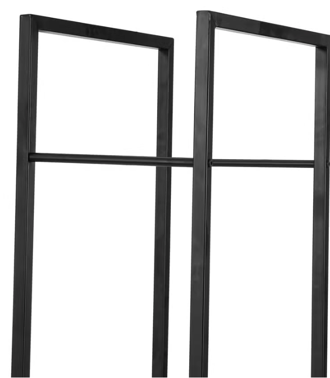 Portes-Bûches Noir Métal 45x170x30 cm