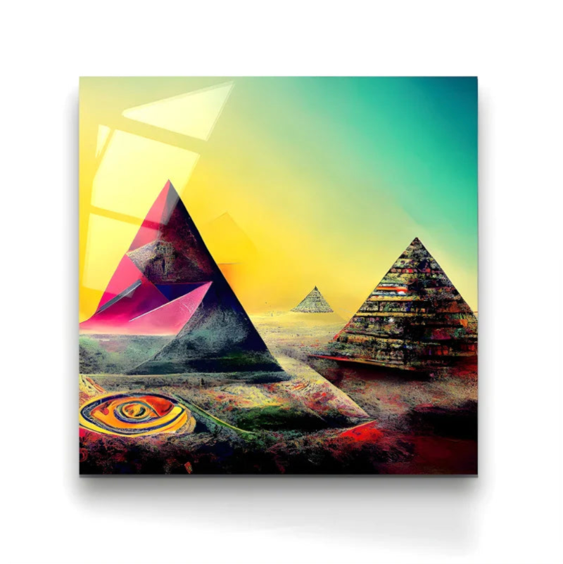 Tableau Paysage: Pyramides colorées