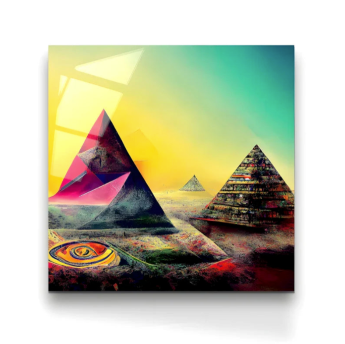 Tableau Paysage: Pyramides colorées