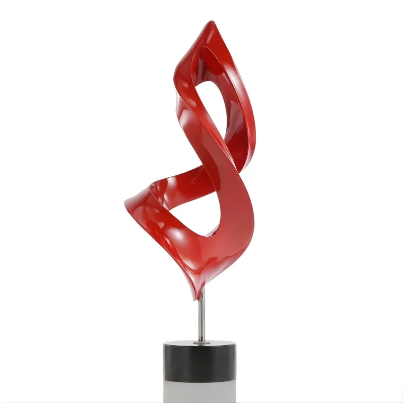 Sculpture Abstraite Design Rouge