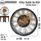 Horloge Murale Ronde 36” Vintage Noir