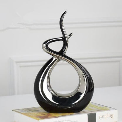 Sculpture Abstraite Enlacement d'Or