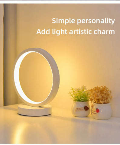 Lampe de table de chevet LED circulaire