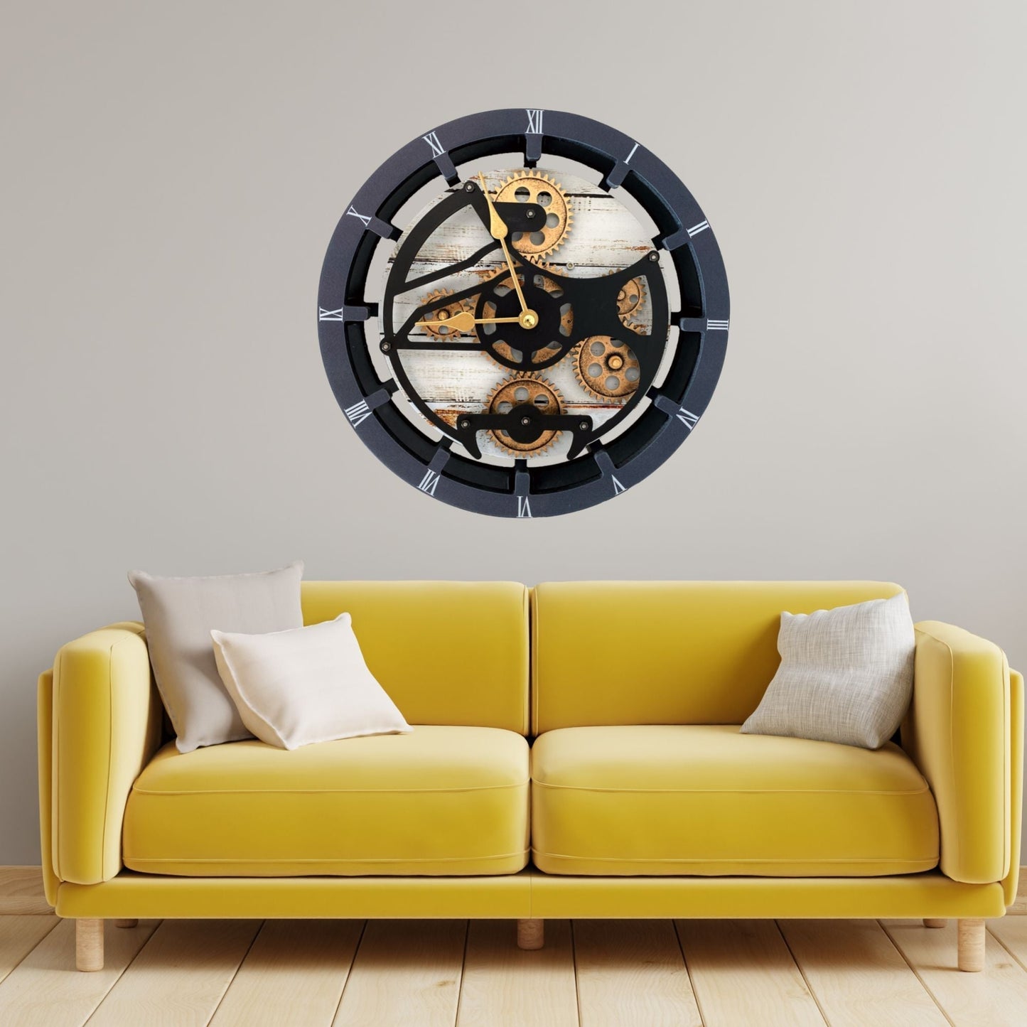 Horloge de Cheminée Ronde 16” Beige Désert