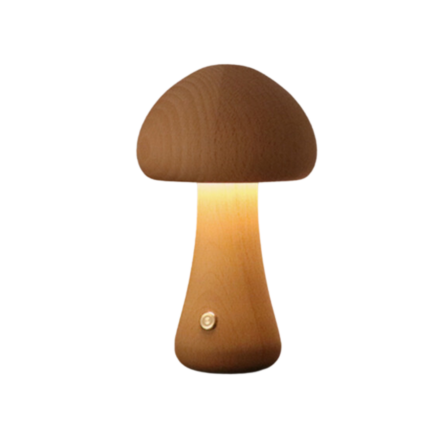 Lampe de table champignon vintage en bois