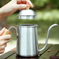 Cafetière Camping en Acier Inoxydable avec Poignée en Bois