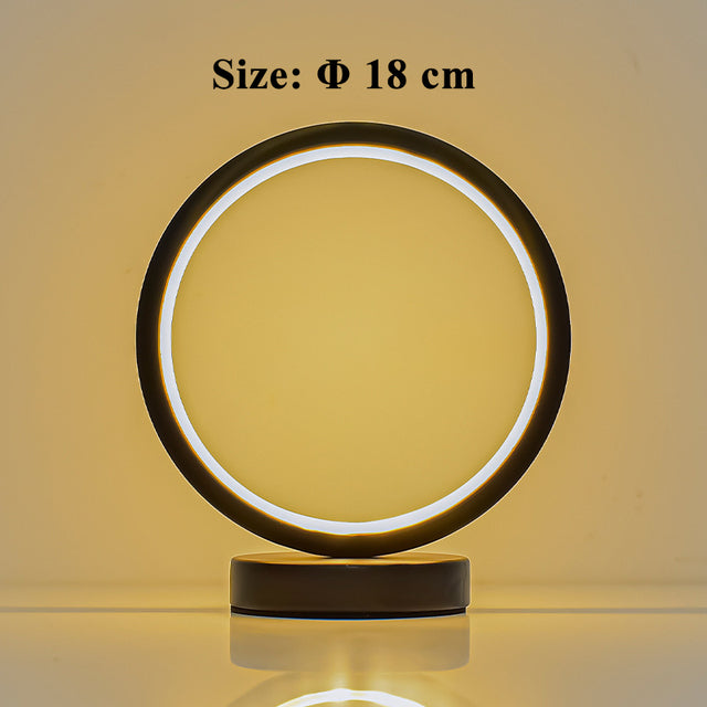 Lampe de table de chevet LED circulaire