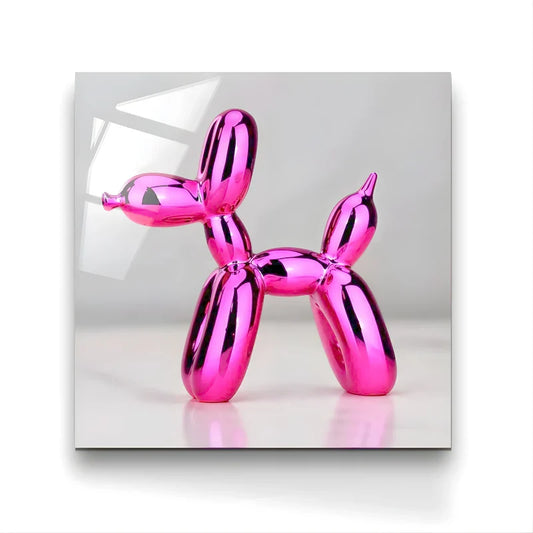 Tableau Ballon Chien Rose