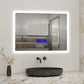 Miroir de salle de bain LED antibuée et haut-parleur Bluetooth